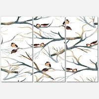 Toile imprimée « Little Birds on The Tree Branches I »