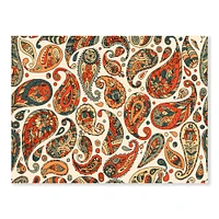 BohemianToile  imprimée « Retro Orange Modern Abstract Paisley »