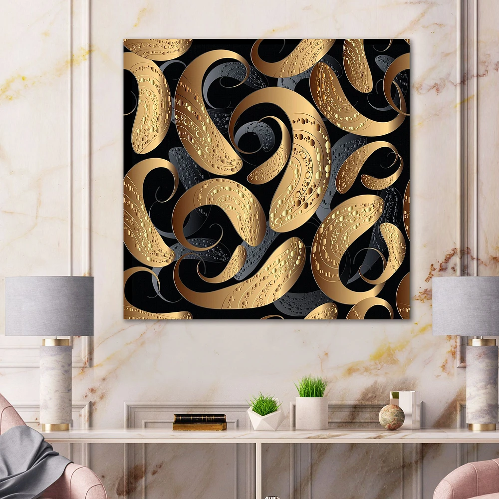 Modern Abstract Paisley  Canvas Wall Art Print