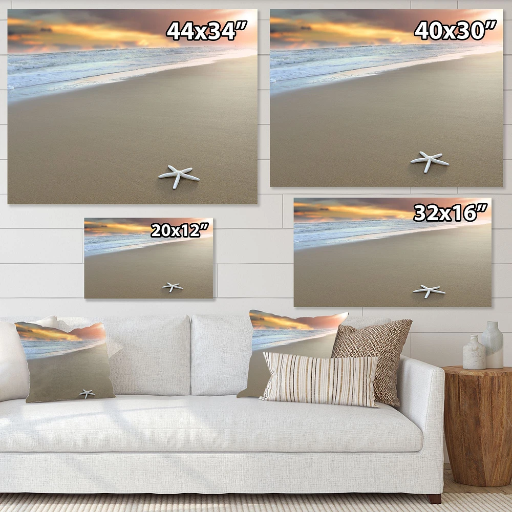 Starfish on a Beach Canvas Wall Art Print