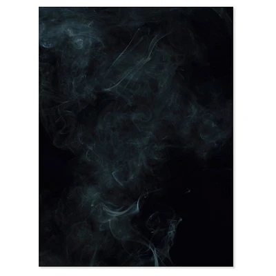 White Smoke on Black  Canvas Wall Art Print