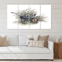 Old Garden Trolley Full of Cut Branches 4 Canvas Wall Art