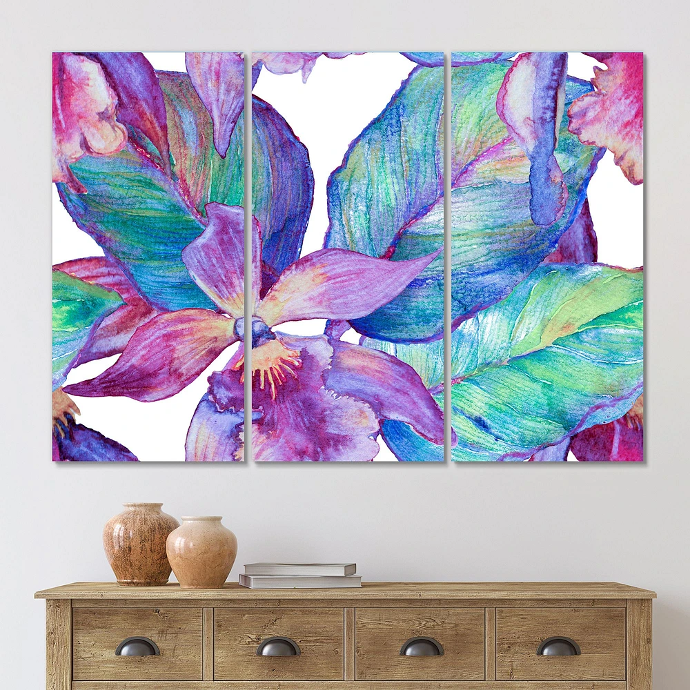 Orchid Seamless Pattern 3 Canvas Wall Art Print