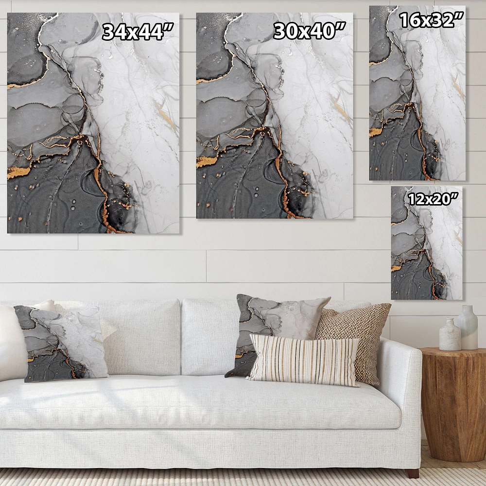 Delicate and Grey Drops  Canvas Wall Art Print