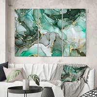 Toile imprimée « Green Luxury Abstract Fluid Art III » rectangulaire