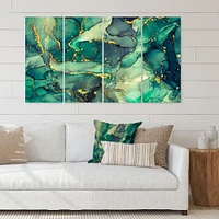 Toile imprimée « Luxury Abstract Fluid Art IV » verte