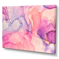 Pink and Purple Abstract Marble Texture I  Canvas Wall Art Print