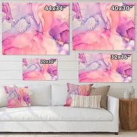 Pink and Purple Abstract Marble Texture I  Canvas Wall Art Print
