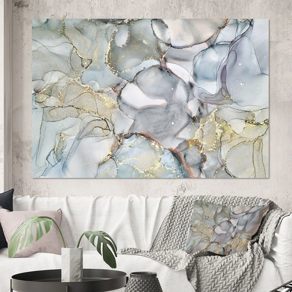 Grey Tender and Dreamy Wallpaper VII  Canvas Wall Art Print