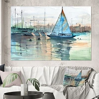 Toile imprimée « A Sailboat Marina with Some Yachts