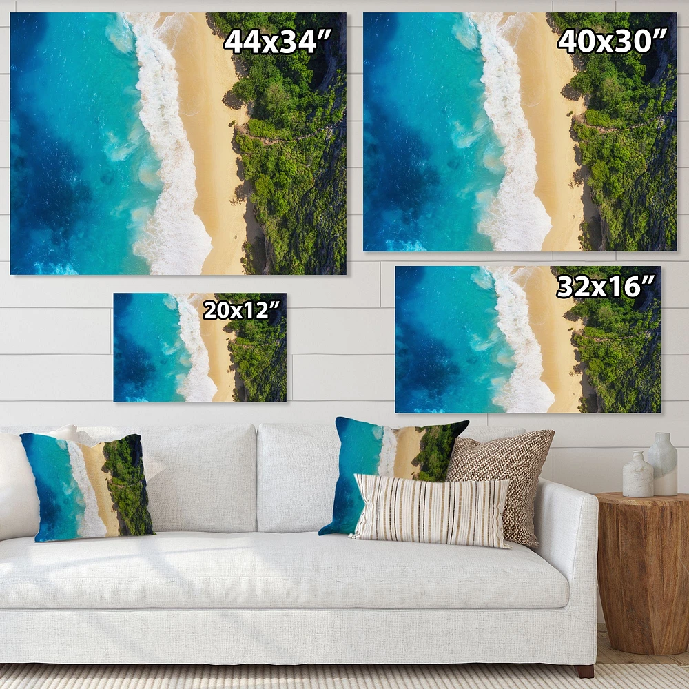 Sea and Beach Turquoise Water Canvas Wall Art Print