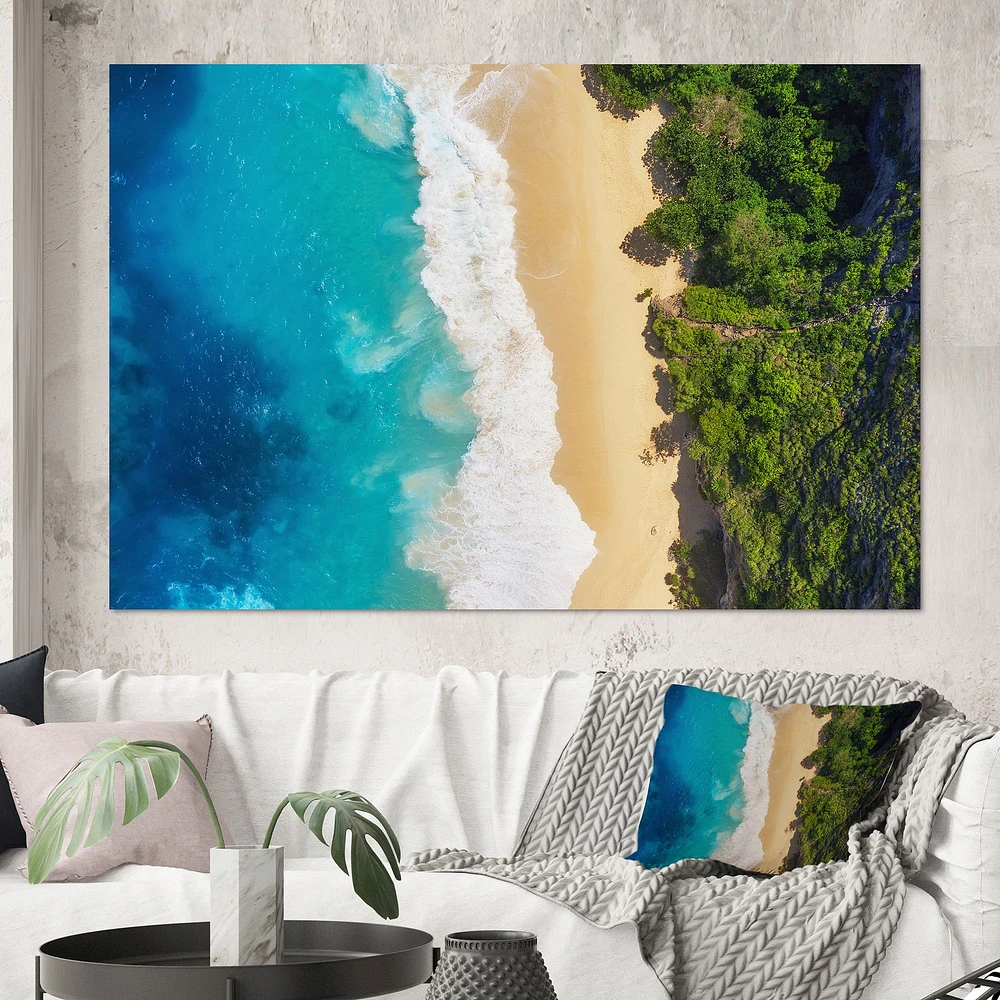 Sea and Beach Turquoise Water Canvas Wall Art Print