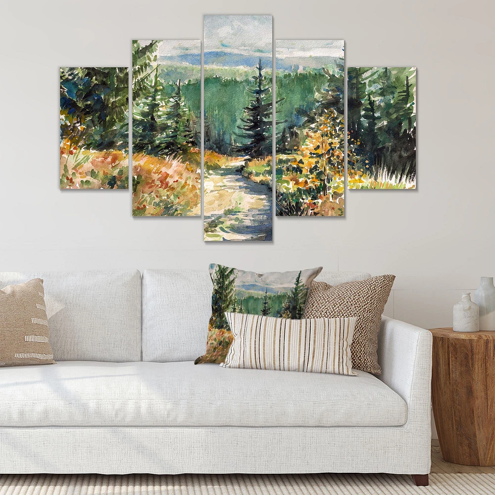with Road Mountains 5 Canvas Wall Art Print
