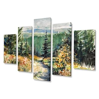 with Road Mountains 5 Canvas Wall Art Print