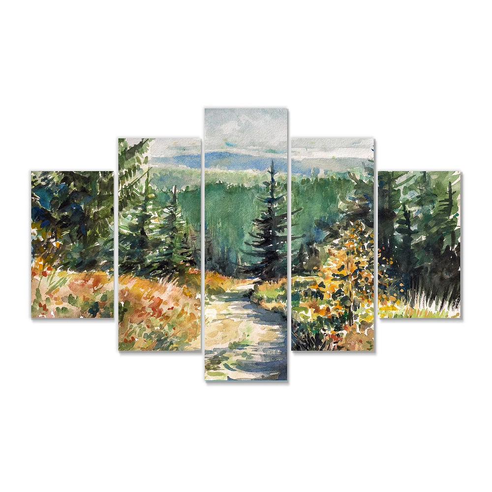 with Road Mountains 5 Canvas Wall Art Print