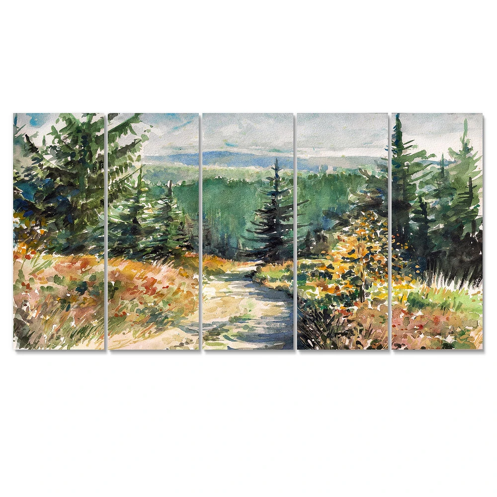with Road Mountains 5 Canvas Wall Art Print