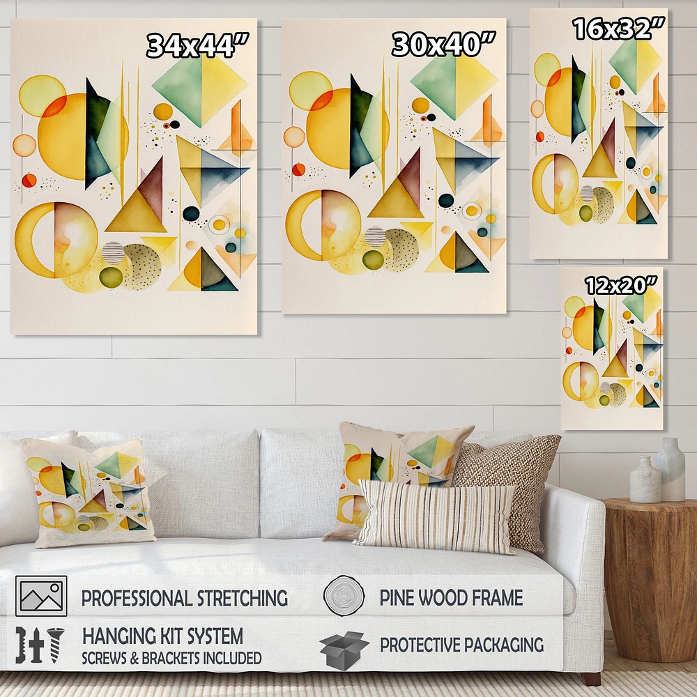 Yellow Multi Shape Abstract I Wall Art