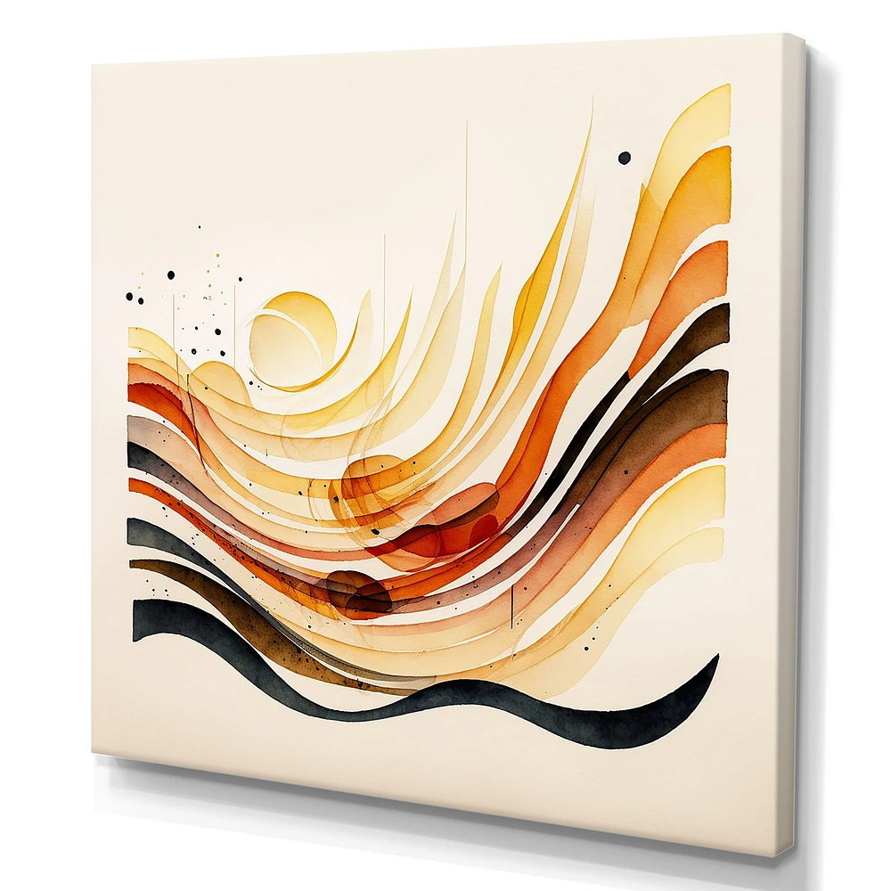 Burnt Orange Waves Abstract IV Wall Art