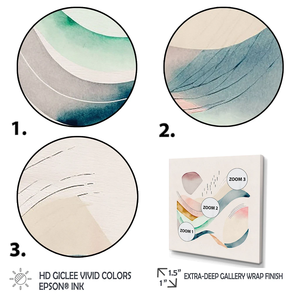 Multi-Color Pastel Waves Wall Art