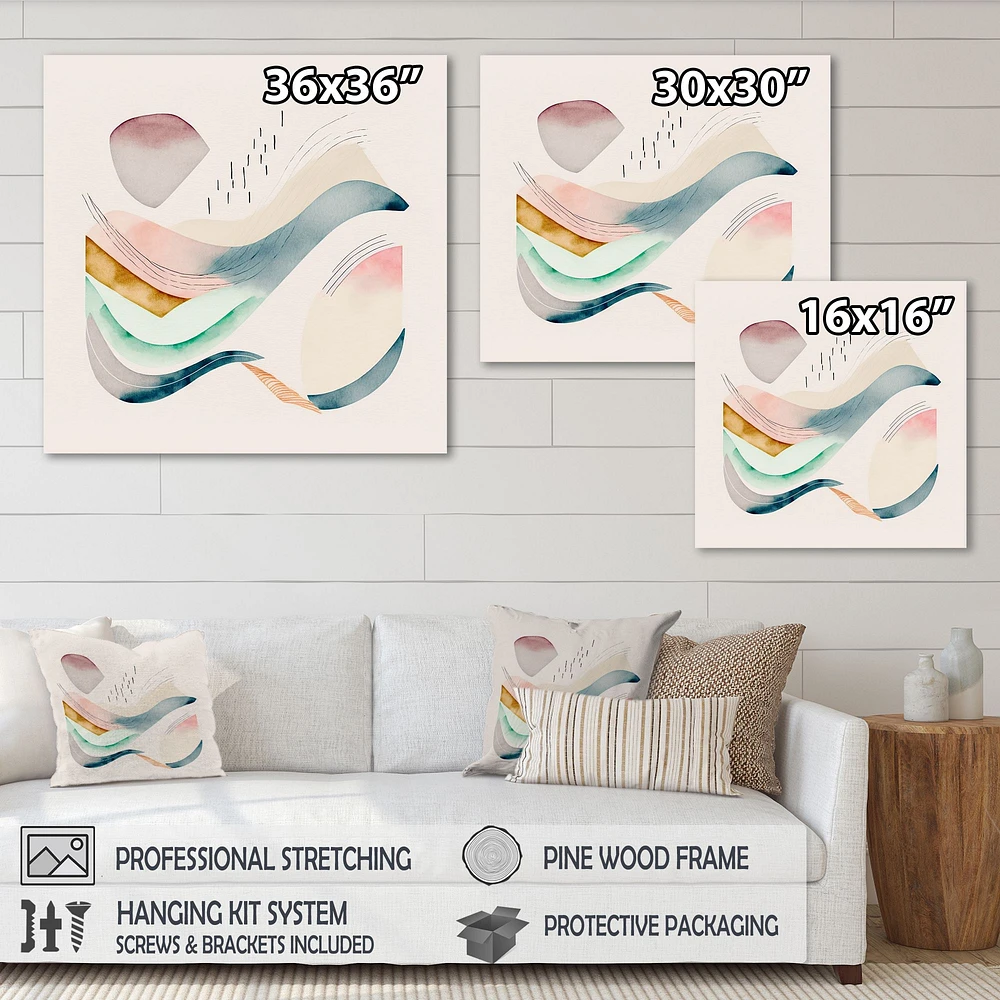 Multi-Color Pastel Waves Wall Art