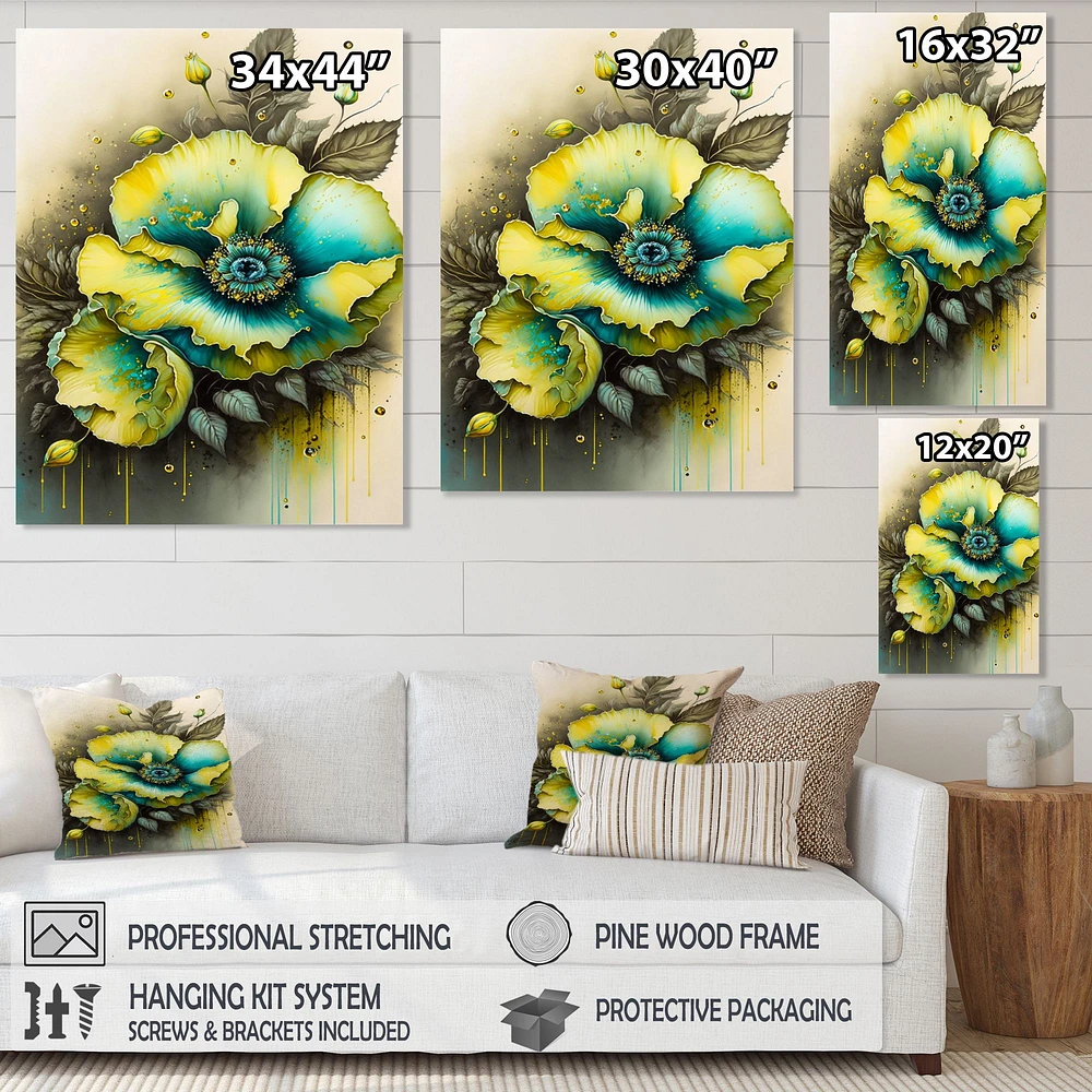 Vibrant Yellow Floral Design Wall Art