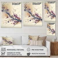 Pink And Plum Cherry Blossom Branch IV Wall Art