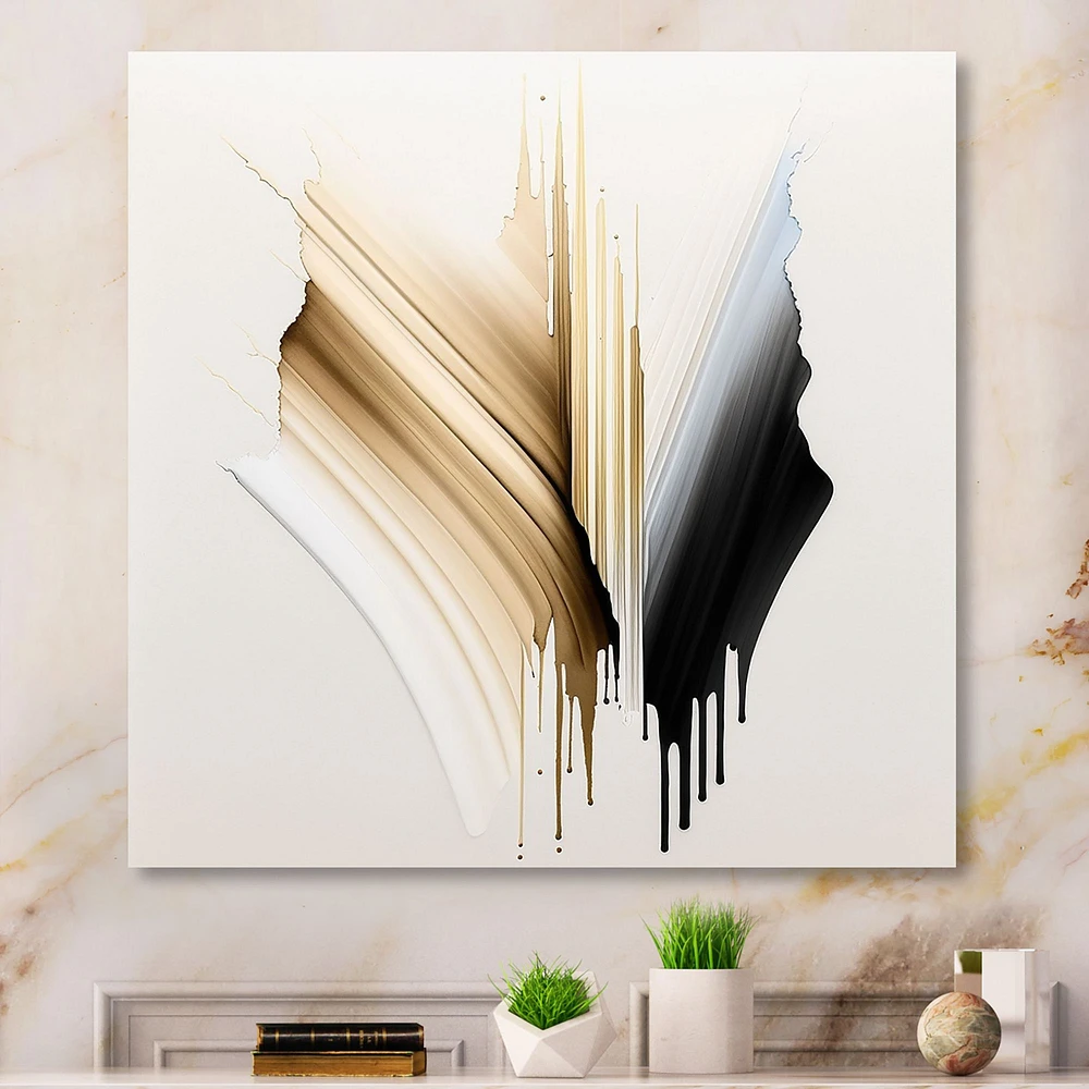 Minimalism Pink And Gold Cubic Fusion IV Wall Art