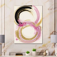 Pink And Gold Curves IV Wall Art