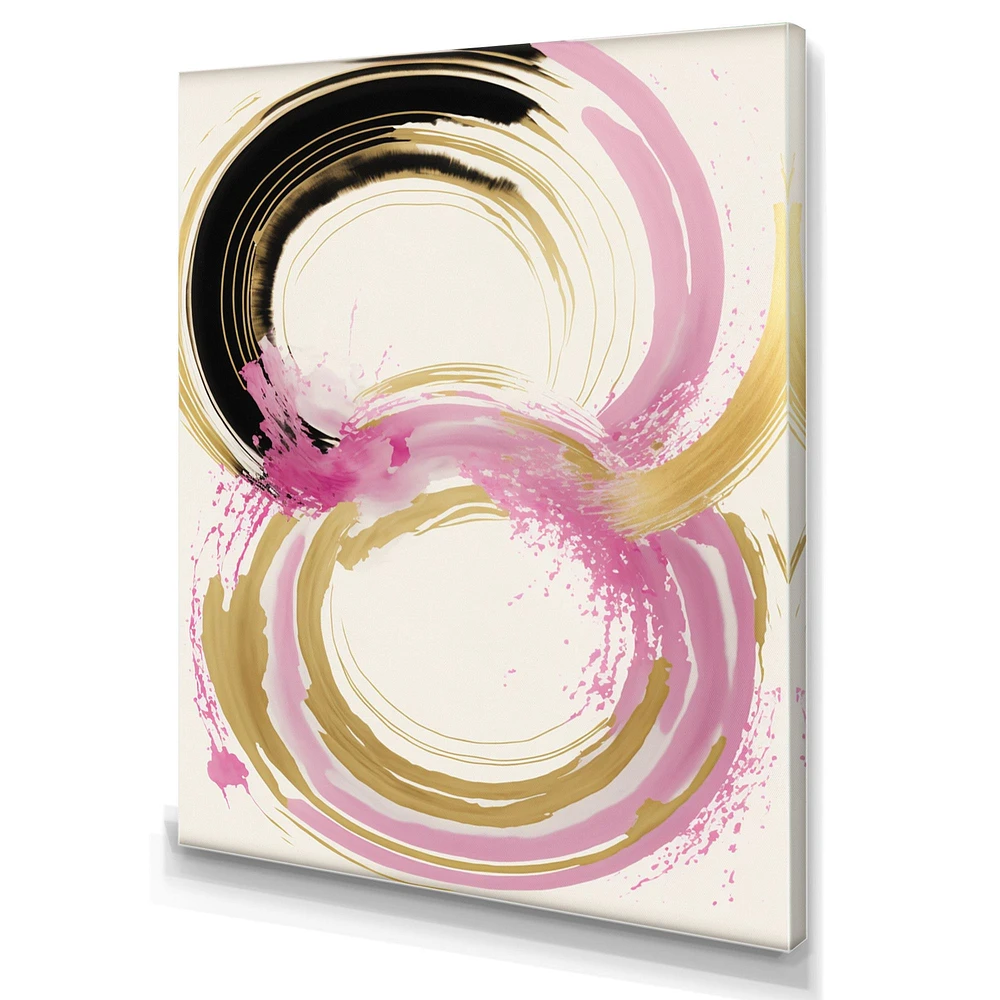 Pink And Gold Curves IV Wall Art