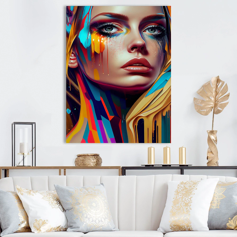 Vibrant Creative Woman Portrait VI Wall Art