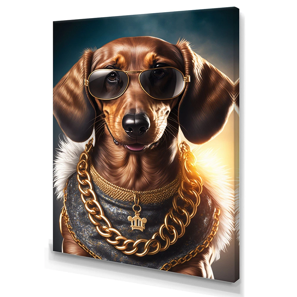 Dachshund Gangster NYC V Wall Art