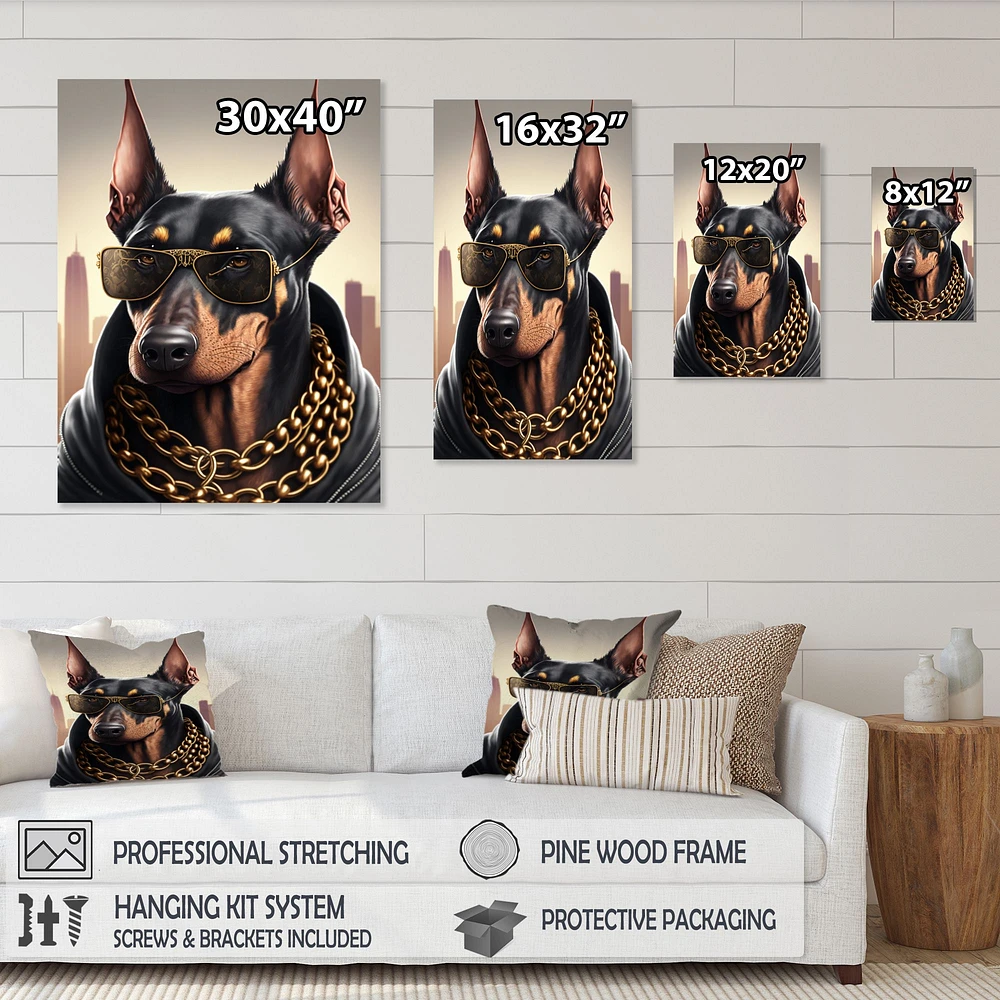 Doberman Gangster NYC I Wall Art