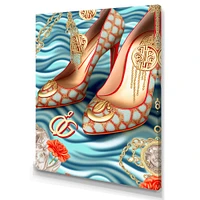 Retro Art Deco High Heel Shoe IV Wall