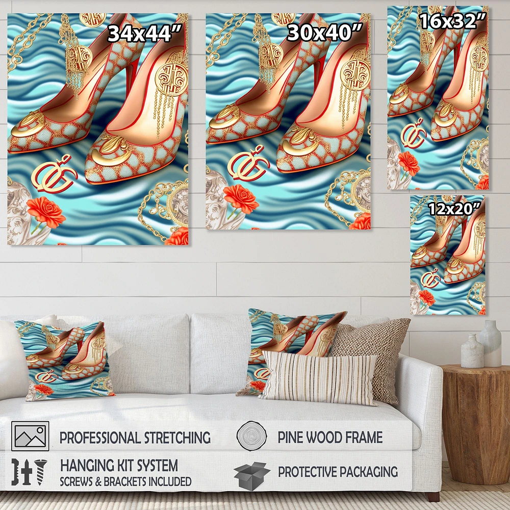 Retro Art Deco High Heel Shoe IV Wall