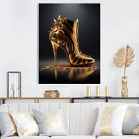 Golden Mechanic High Heel Wall Art