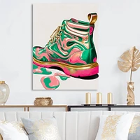 Pink And Green Art Deco Army Shoes Wall