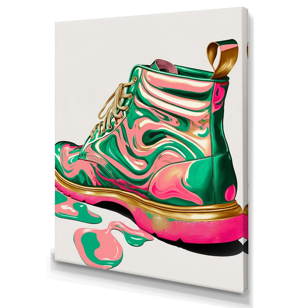 Pink And Green Art Deco Army Shoes Wall