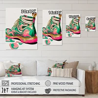 Pink And Green Art Deco Army Shoes Wall