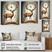 Deer With Blooming Antlers Wall Art