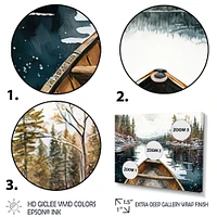 Winter Canoe Scenery I Wall Art