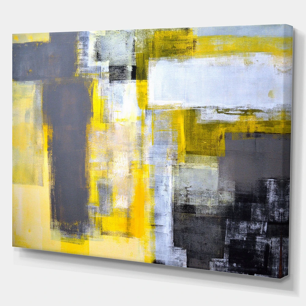 Grey and Yellow Blur Canvas Art Print