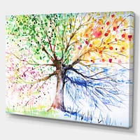 Four Seasons Tree  Canvas Art Print