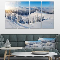 Winter Mountains Panorama Canvas Wall Art- pieces