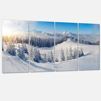 Winter Mountains Panorama Canvas Wall Art- pieces