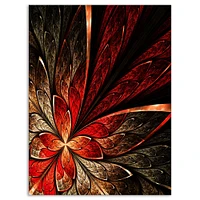 Fractal Flower Yellow and Red  Wall Art