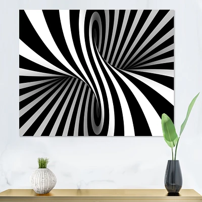 Black and White Spiral Digital Canvas Art Print