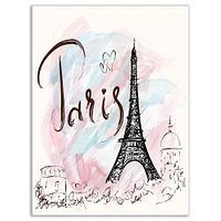 with Paris Eiffel Tower  FrenchWall Art