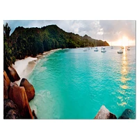 Tropical Beach with Blue Waters  Wall Art