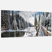 Winter Morning Panorama Canvas Wall Art Panels