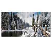 Winter Morning Panorama Canvas Wall Art Panels